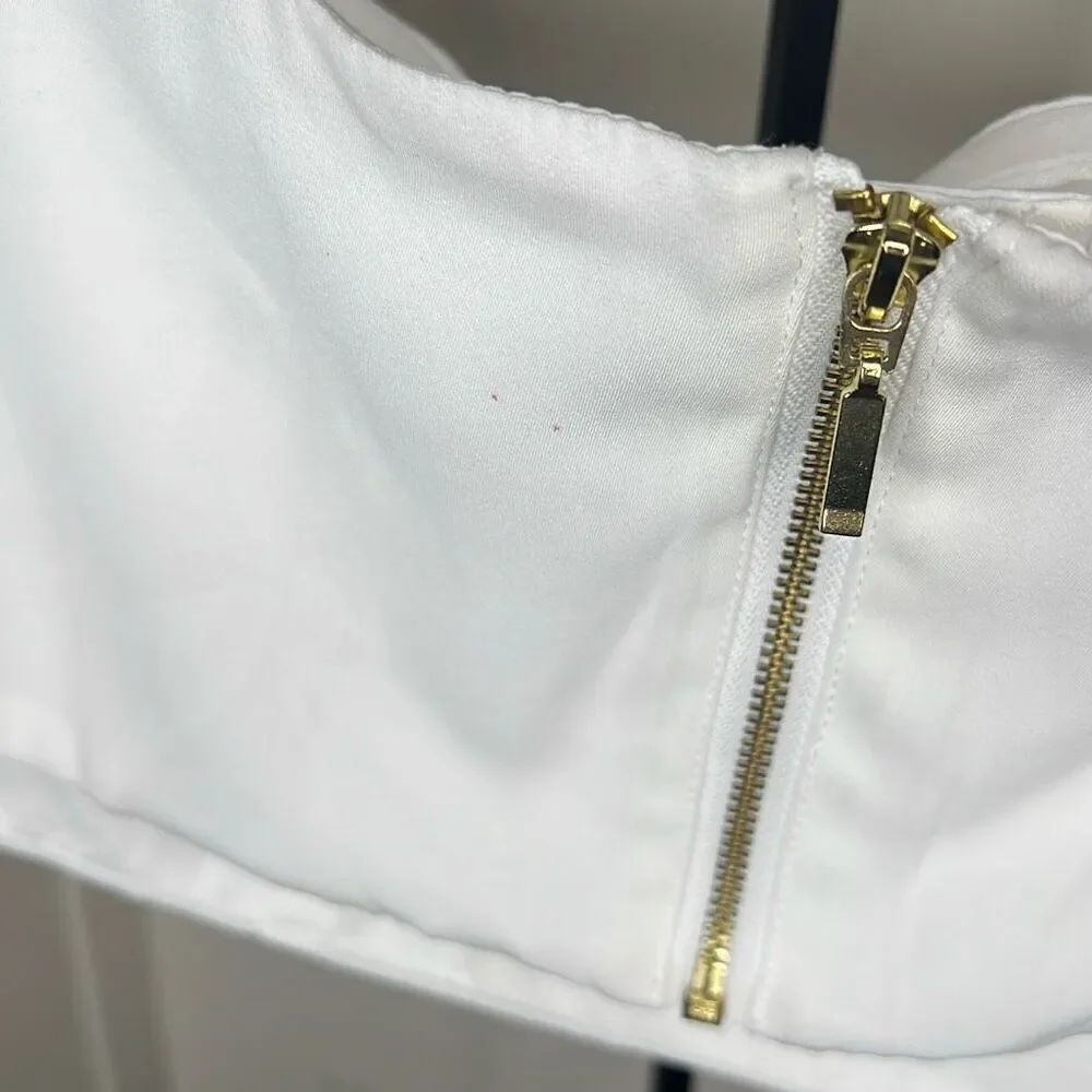 Anthropologie Boskemper Valley Bow Crop Top In White Nwt Size Xl — image 4 of 5